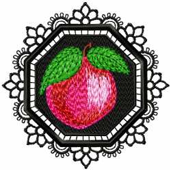 Apple Embroidery Design 2